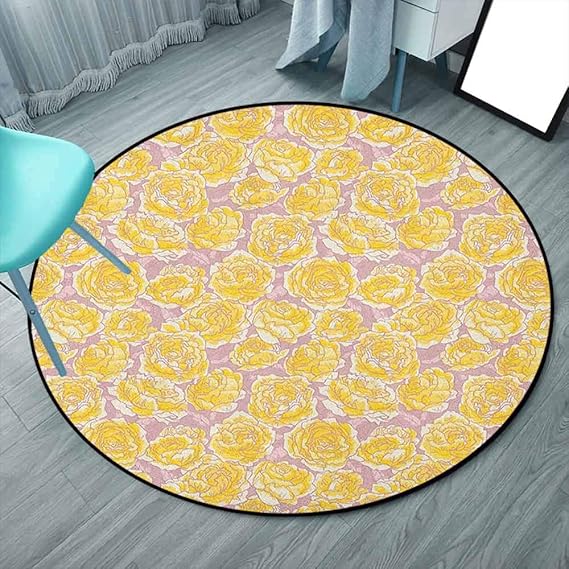 Alfombra redonda antideslizante para sala de estar, dormitorio, baño