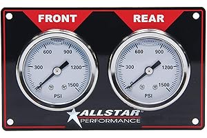 Allstar ALL80172 Two 1000 PSI Liquid-Filled Horizontal Mount Brake Bias 2-Gauge Panel Kit