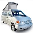 Roof Top Tent 3-Window Pop Top Car Camping Tent Durable Red Canvas Compatible with VW T4 Eurovan Winnebago Camper Long Wheel Base LWB - 2 Person Rooftop Tents Pop Up Camper
