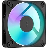 Fractal Design Dynamic 3 12 RGB Black 120mm PWM Fan | ARGB Gen 2 Lighting, Swept Blade Design, Daisy-Chainable Cable, Rifle Bearing
