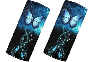 BIGCARJOB Neon Butterfly Luggage Handle Wrap Set of 2 Pcs Suitcase Handle Sleeve Cover for Women Girls Travel Accessories Baggage Grip Case Luggage Marker Tags