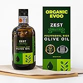 Polyphenol Rich Olive Oil Extra Virgin by Zest Delites, Up To 770 mg/kg High Polyphenol Olive Oil, Cold Pressed EVOO, Heart & Immunity Support, Single Origin, Gold Award, New Harvest, 16.9 fl oz