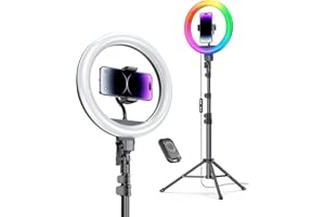 Weilisi 12'' Ring Light with Stand 72'' Tall & 2 Phone Holders,38 Color Modes Selfie Light with Tripod Stand, Big LED Ring Light for iPhone/Android/Camera,YouTube,Makeup