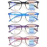 Ronecool Progressive Multifocus Reading Glasses, Blue Light Blocking Computer Readers Spring Hinge 4 Pack