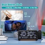 Mesqool Alarm Clock Radio with Projector and Dual Charging Ports view 5
