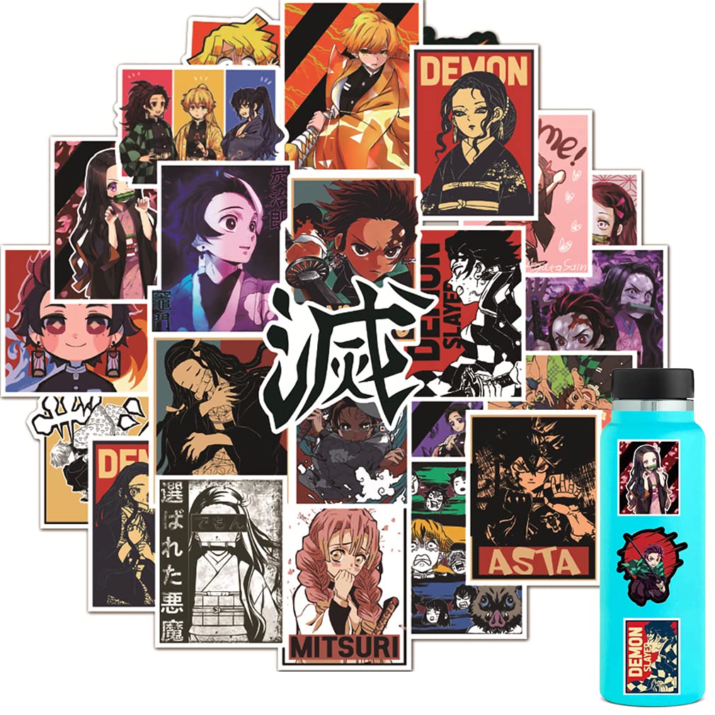 Buy 100PCS Demon Slayer Stickers, Kimetsu no Yaiba Stickers, Vinyl