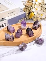 JSDDE Amethyst Crystal Cat Figurine Cute Gemstone Ornament 4x3.3x2.5cm view 3