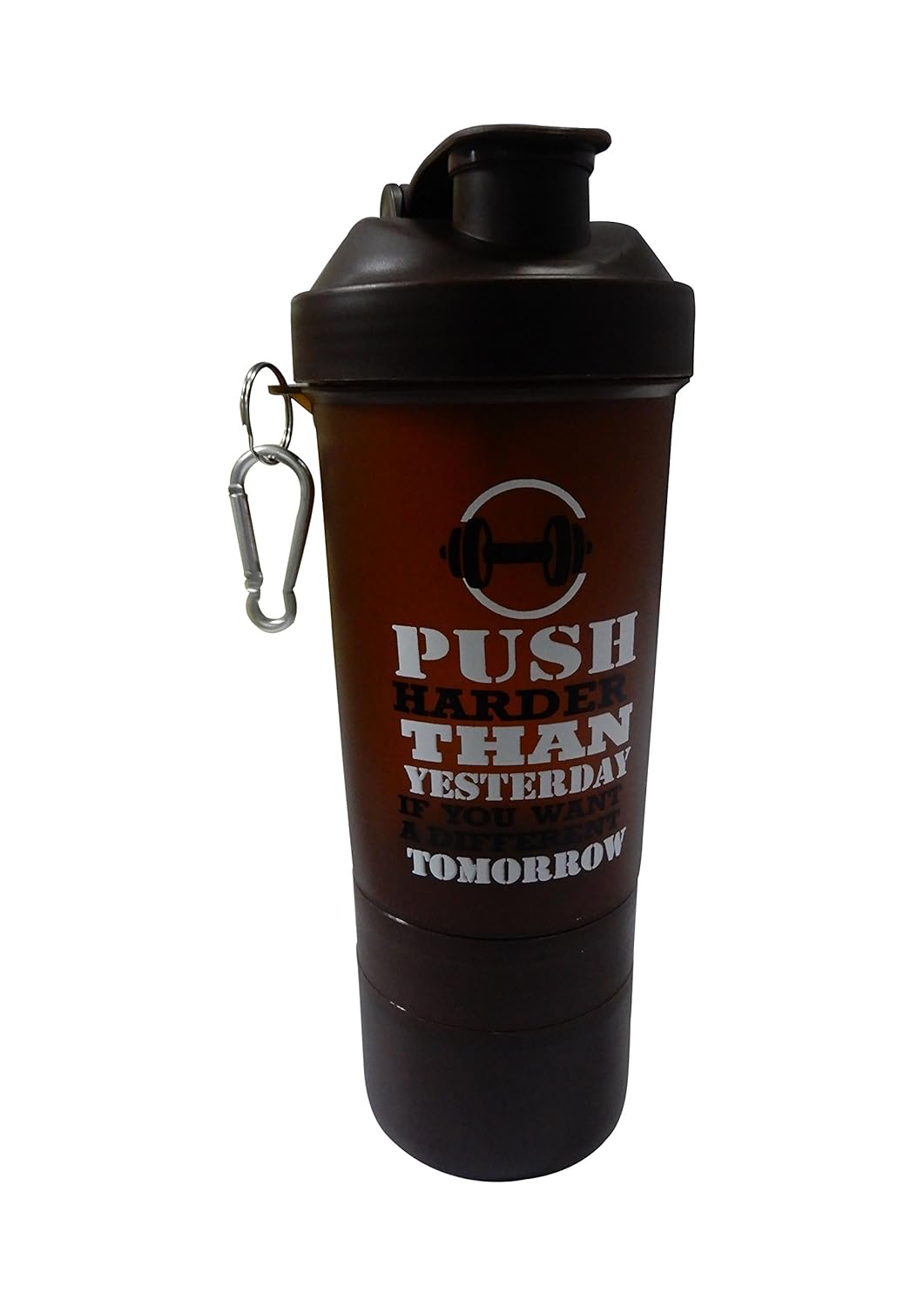 600ml Black Plastic Gym Water Bottle with 3Layer Twist
