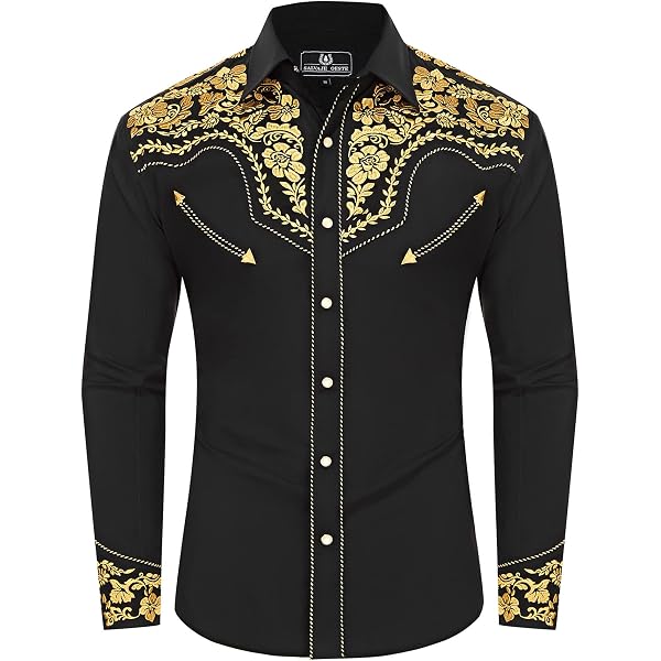 Amazon.com: DIFICIL SLOG Men's Western Cowboy Shirt Embroidered