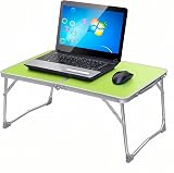 Qimu Small Folding Table Lightweight Aluminum Green 60x40x26cm view 3