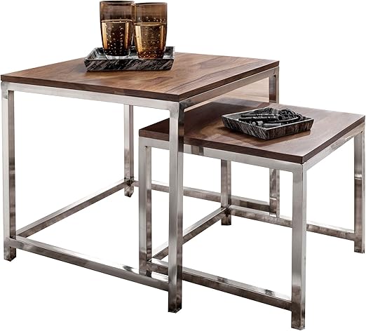 Finebuy Couchtisch Java 2er Set Satztisch Metall Beine Sheesham Holz Massiv Massiver Wohnzimmertisch Quadratisch Braun Beistelltisch Massivholz Design Holztisch Wohnzimmer Amazon De Kuche Haushalt