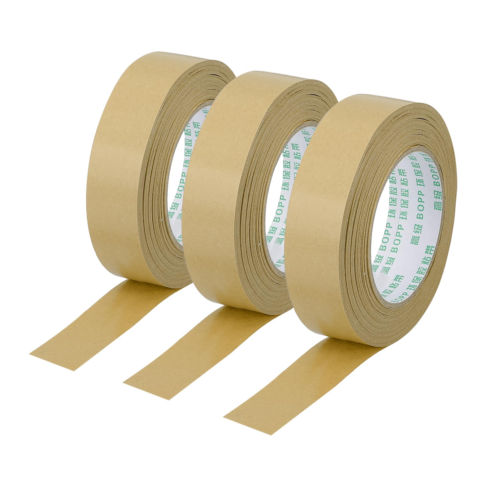 PATIKIL 1.2" x 55 Yards Brown Packing Tape, 3 Roll Heavy Duty Kraft Tape Paper Gummed Tape for Sealing Cardboard Carton Boxes, Shipping, Moving, Masking