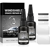 NICCAT 2PCS Windshield Crack Repair Kit, Formula Quick Fix with 30ml Glass Repair Liquid 2 Blade 10 Curing Films, Universal Cracks Gone Glass Repair Kit