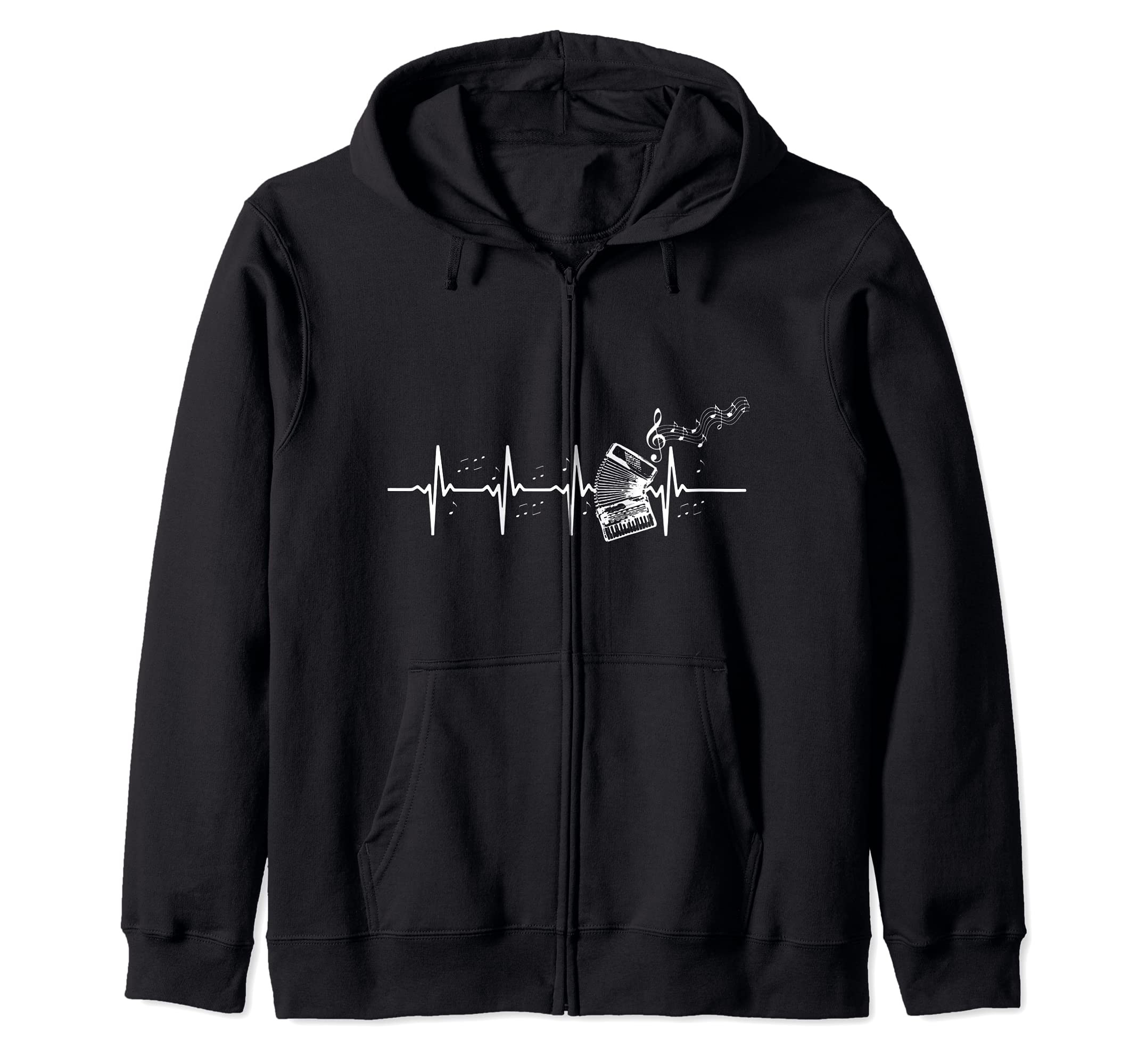 Heartbeat Palpitations Accordion Instrument Zip Hoodie