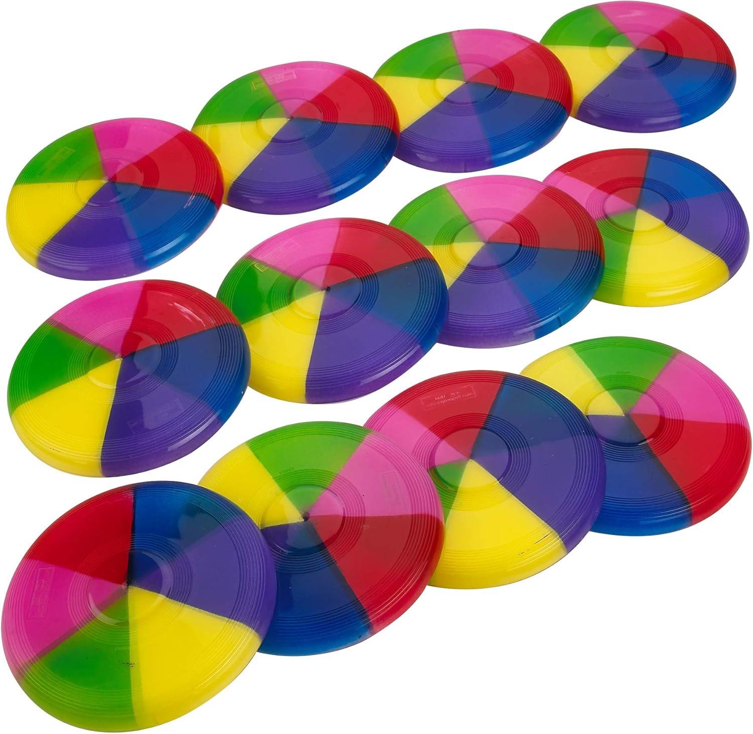 Kicko Mini Rainbow Flying Disks 3.5 Inches Pack of 12
