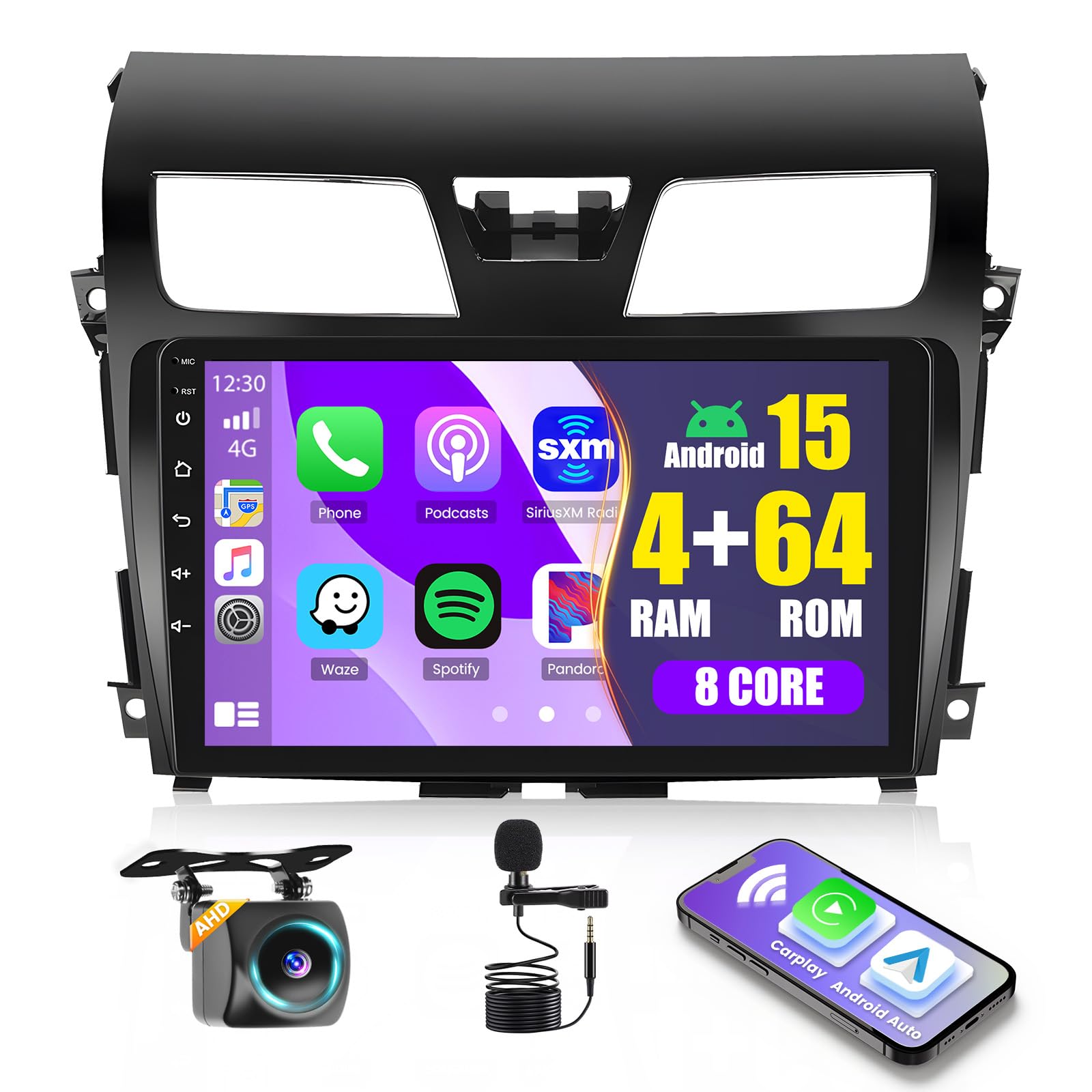 Photo 1 of [8 Core 4G+64G] Android 15 Radio for Nissan Altima 2013-2015, 10.1 Inch Touch Screen for Altima Car Stereo with Wireless Carplay Android Auto, Bluetooth 5.0, 32 EQ, GPS, 5G WiFi, 59UI + Backup Camera