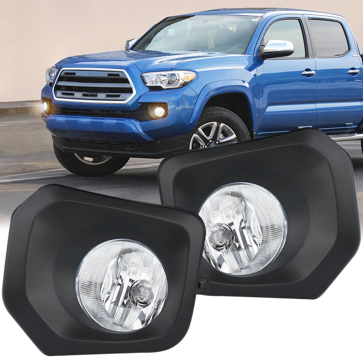 Photo 1 of Nilight Fog Lights Assembly Compatible with 2016 2017 2018 2019 2020 2021 2022 2023 Toyota Tacoma SR SR5 Model Only Light Replacement Clear Len Driver and Passenger Side