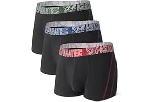Separatec Mens Trunks Underwear with Dual Pouch, Soft Breathable Rayon Made from Bamboo Trunk Underwear for Men
