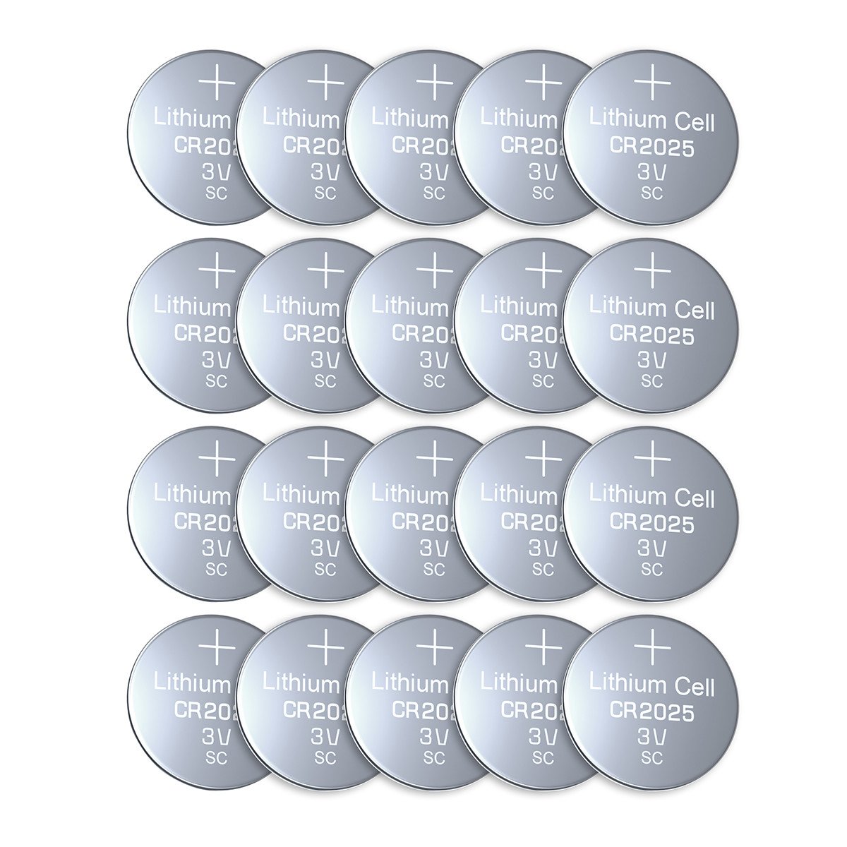 EBL 20 Stück Knopfbatterien CR2025 Lithium Knopfzelle 3Volt