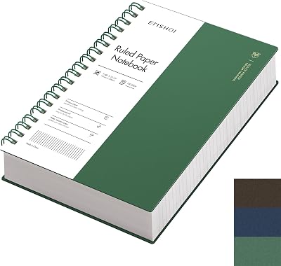 EMSHOI B5 Notebook 300 Pages Spiral 100gsm PVC Cover Sticky Notes 19x25cm