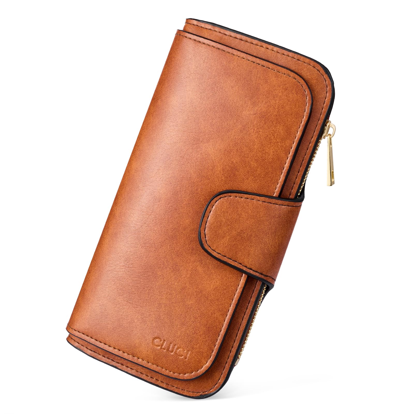 CLUCI Women Wallet Soft Leather Designer Trifold Multi Card Organizer Lady Clutch