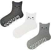 Yoaier Grip Socks for Women - Non-Slip Yoga Socks with Cat Paw Grippers, Cute Pilates & Barre Dance Socks for Studio Workouts