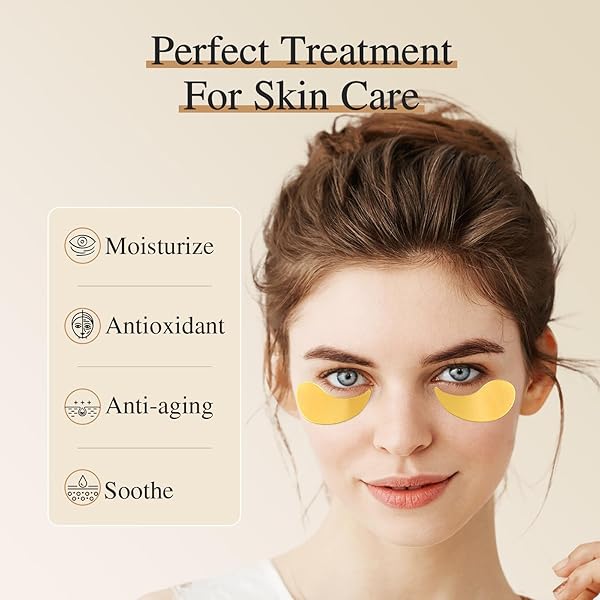 USTELIR UNDER EYE PATCHES, 40 PAIRS 24K GOLD EYE MASKS WITH COLLAGEN, EYE PATCHES FOR PUFFY EYES, DARK CIRCLES & WRINKLES, UNDER EYE MASKS FOR SKIN CARE SET, GEL PADS SPA GIFTS FOR WOMEN & MEN