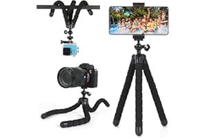 UTEBIT Flexible Phone Tripod Premium Portable Phone Mini Tripod Desk Stand Compatible with iPhone Samsung Go Pro, Small Digit