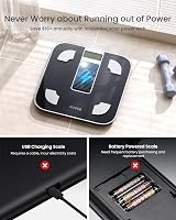 RENPHO Solar Powered Bluetooth Body Scale 400 lb, Fat %, App Sync view 5