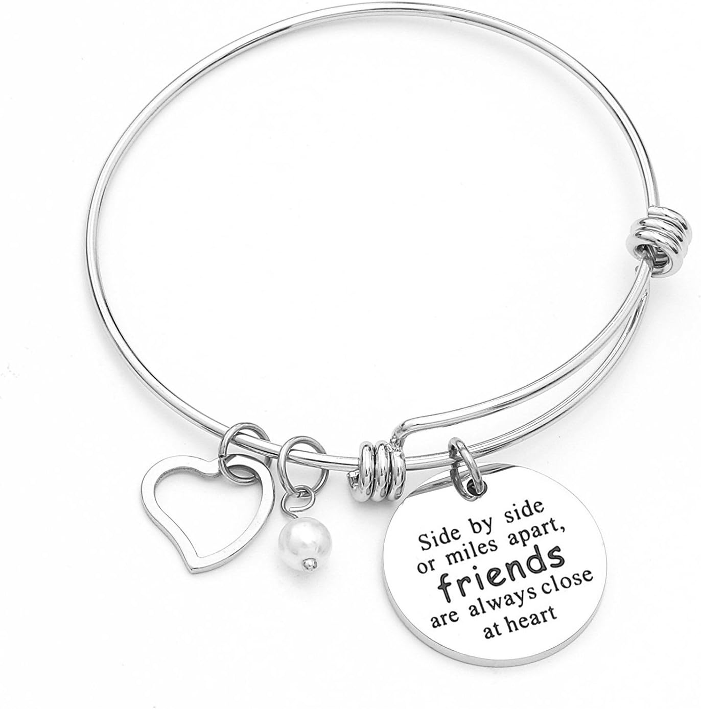 Yoomarket Inspirational Bracelet Best Friends Jewelry Mom Pearl Adjustable Charm Ornaments Stainless Steel Women Birthday