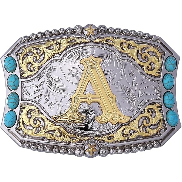 Amazon.com: JMM Upgrade Western Belt Buckle Initial Letters 