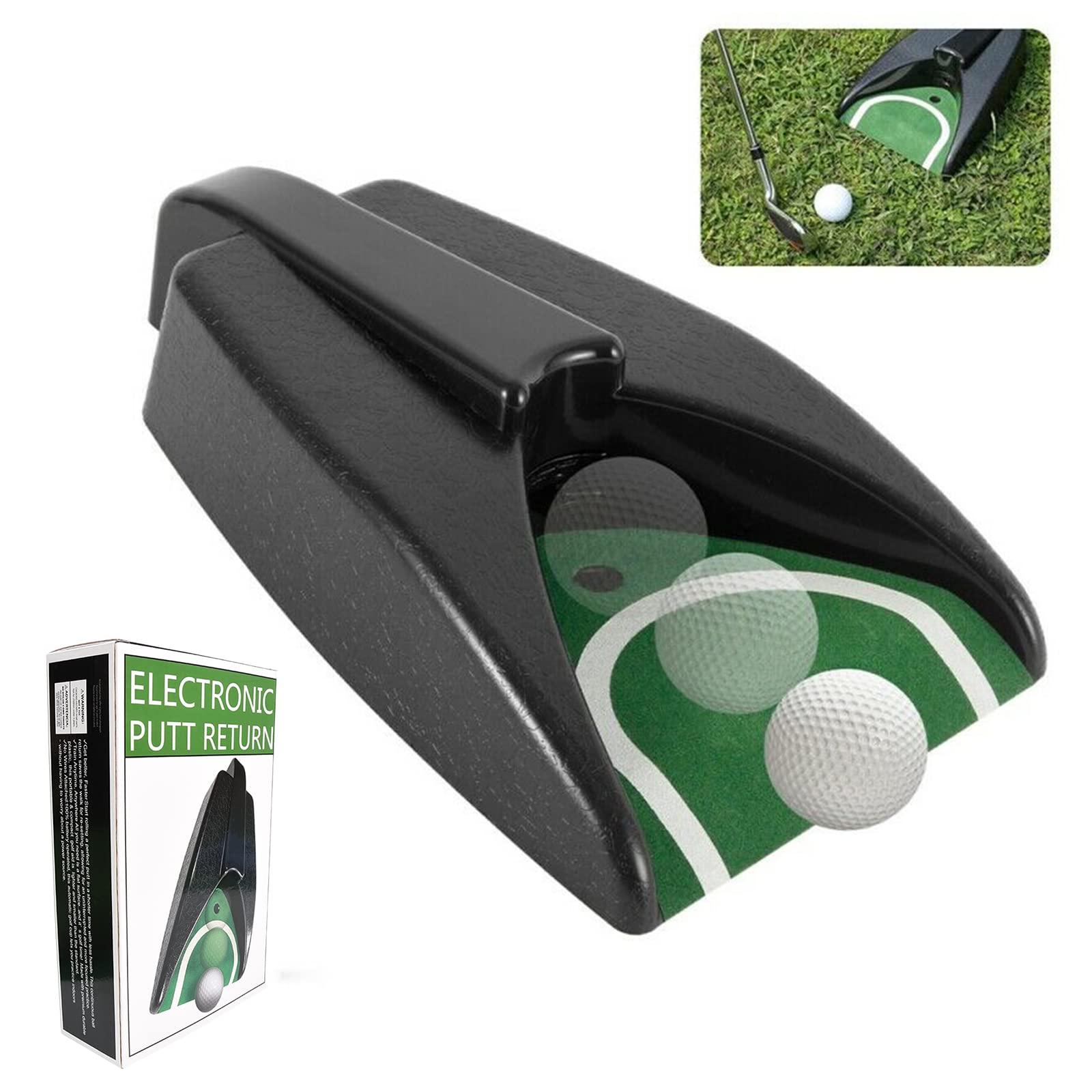 Yuehuamech Automatic Putting Cup Return Machine - Indoor/Outdoor Golf Training Aid with Auto Returning Hole for Putting Practice