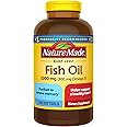 Nature Made Burp Less Fish Oil Omega 3 Supplements, 1000mg Softgels, Omega 3 Fish Oil Supplements for Healthy Heart Support, 320 Softgels, 160 Day Supply