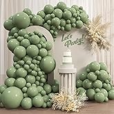 Awenztech 110pcs Sage Green Balloons, 18 12 10 5 inch Sage Green Balloons Different Sizes Balloon Arch Kit for Wedding Engagement Bridal Shower Baby Shower Birthday Party Decorations