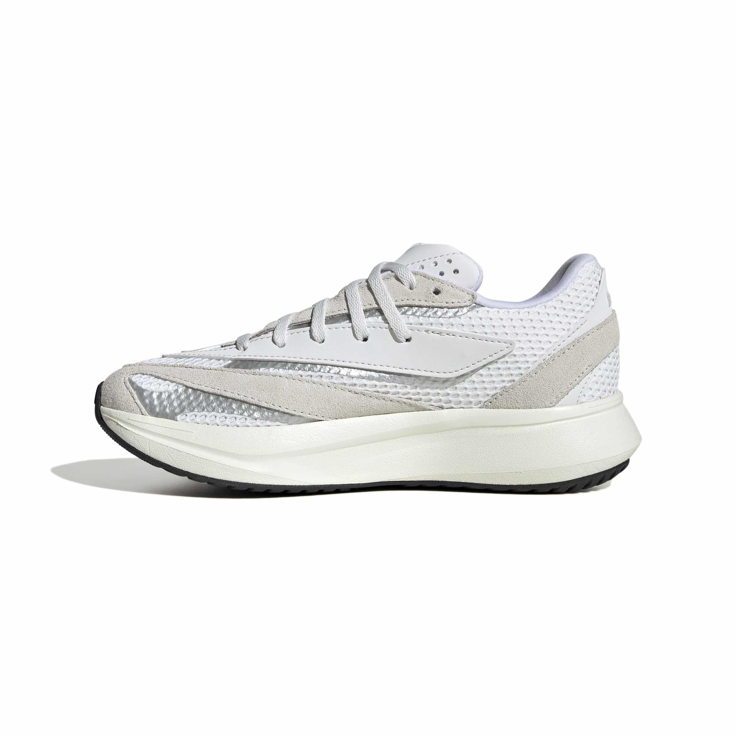 adidas Unisex-Kids Lightstride Sportswear, Crystal White/White/Silver Metallic, 4