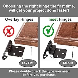 DecoBasics 3/8" Inset Cabinet Hinges Black