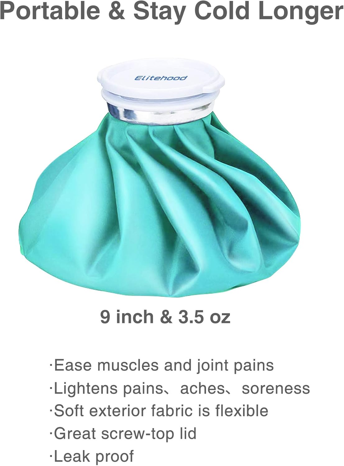 Elitehood Ice Bag Ice Pack, 9’’ Reusable Ice Bag & Refillable Ice Pack Bag, Cold & Hot Therapy Ice Bag for Injuries Reusable Soft Blue Icepack for Pain Relief Headaches-Hot Therapy is 50-60℃/122-140℉: Health & Personal Care