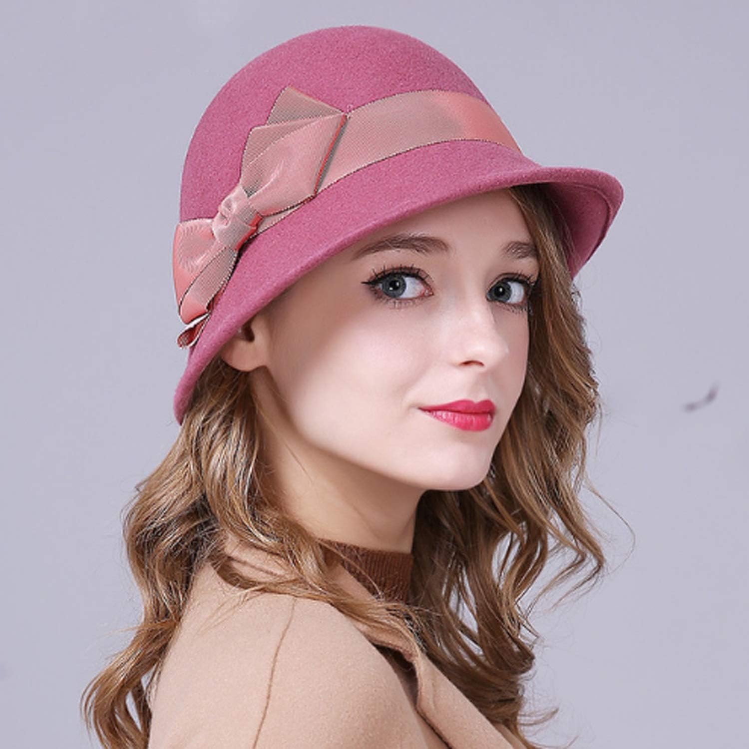 Fall Hat Fashion Winter L) Size Red, Rose (Color
