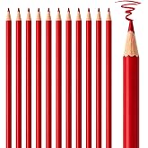 ZSASGXM 12 PCS Red Colored Pencils, Pre-sharpened Professional Wooden Art Pencils Set for Artists Painting | Premium Drawing Sketching Supplies