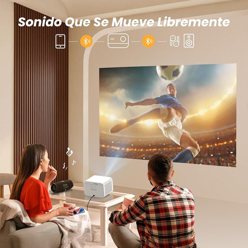 YABER Proyector Portátil 4K Full HD 1080P Nativo con Sonido JBL & Enfoque Automático 1s, WiFi 6 Bluetooth, para Cine en Casa/Exterior Compatible con Móvil/iOS/Android/TV Stick/PS5/HDMI — foto 5 de 5