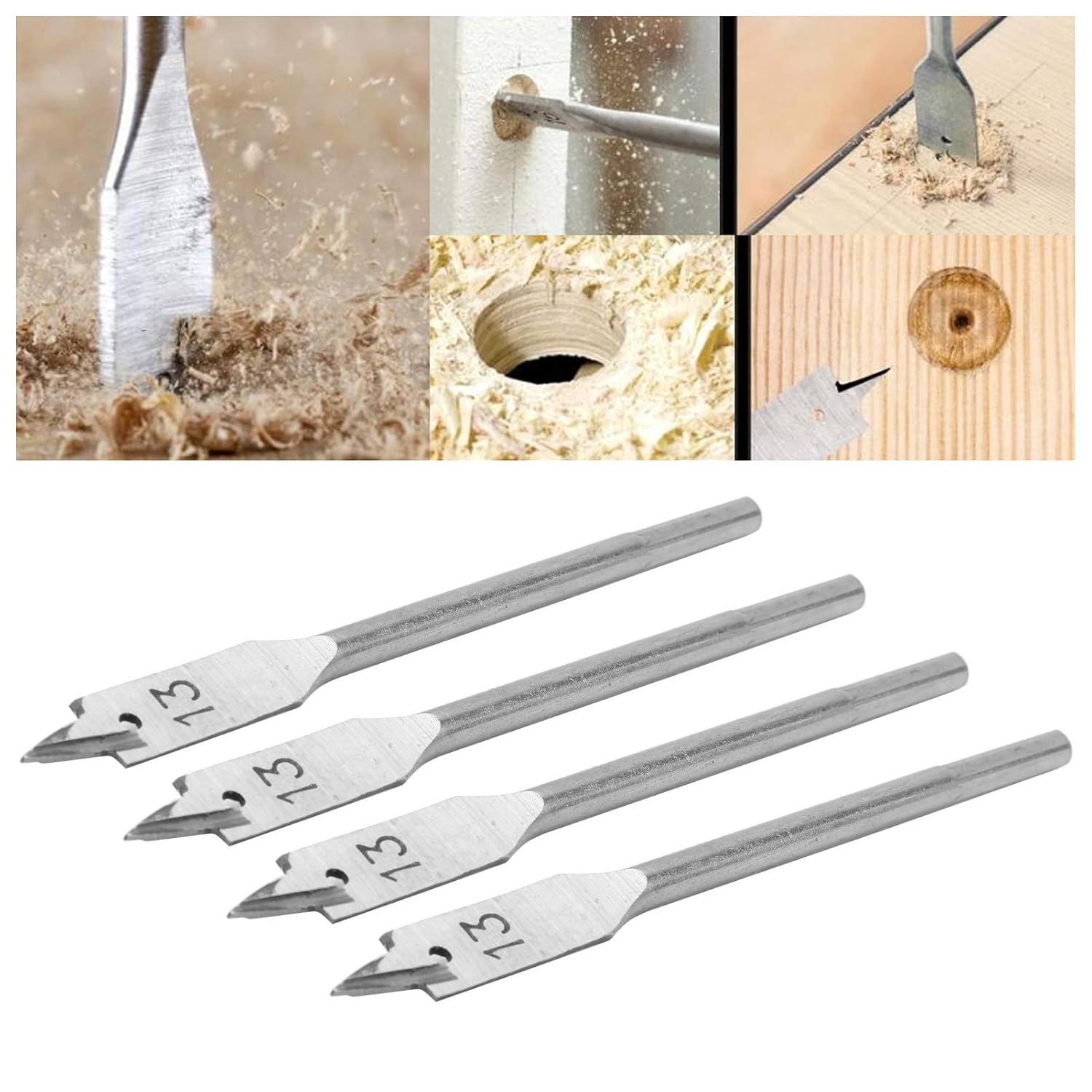 High‑Carbon Steel Paddle Flat Bits, Spade Drill Bit Set Good‑Quality