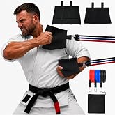 OOHGLITZ Jiu Jitsu Grip Strength Trainer - 100% Simulate Gi Fabric Grappling System (2 Sleeves &amp; 2 Lapels), 3 TPE Resistance Bands (7 Levels) for Judo BJJ with Carry Bag