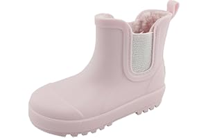 BEARPAW Toddler and Kids' Rain Boots with Faux-Fur Lining – Waterproof Rubber Chelsea Boot for Boys & Girls