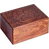 S.B.ARTS Wooden Urn Box for Human Ashes, Cremation Funeral Urns, Decorative Urn, Pet Memorial Box, Cat Infant Adult Urn, Burial Ash Keepsake - Extra Small (5" x 3" x 2.25")