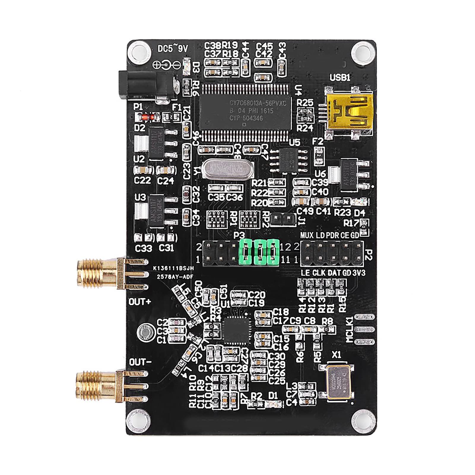 Photo 1 of Signal Generator 35M-4.4GHz RF Source Development Board ADF4351 Frequency Synthesizer Microcontroller Module with USB Cable