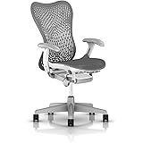 Herman Miller Mirra 2 Task Chair: Tilt Limiter - FlexFront Adj Seat Depth - Adj Lumbar Support - TriFlex Back - Adj Arms - Fog Base/Studio White Frame