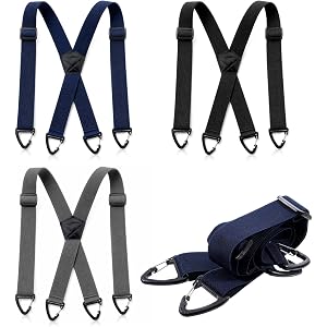 BotleFlow 3 Pcs X Back Under Clothing Suspenders for Men X Back Hidden Suspenders, 1.5 Inch Heavy Duty Hiking-Suspenders
