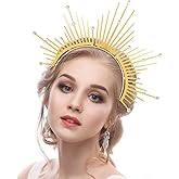 Goddess Halo Sun Crown Headband for Women Sunburst Costume Decor Accessory for Halloween Carnival Cosplay