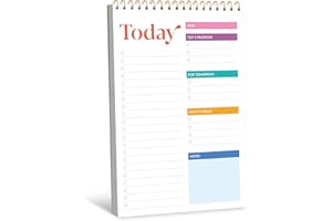 To Do List Notepad, Daily Planner Notebook with 52 Tear-off Sheets, Undated Writing Organizer for Daily Tasks and Goal, Coile