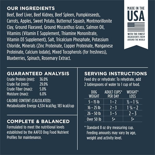 RAW MEALS FREEZE-DRIED BEEF DOG FOOD, 9.5 OZ. BAG